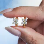 Pendientes 100% de oro auténtico de 18k, diseño clásico lujoso, pendientes de diamantes de 1 quilate, certificado de moissanita y GRA, alta joyería 3