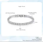 Joyería de plata de ley 925, pulsera de tenis de 16cm-21cm, circonita de colores de 4mm, regalo de aniversario, pulsera de plata de ley para mujer 6