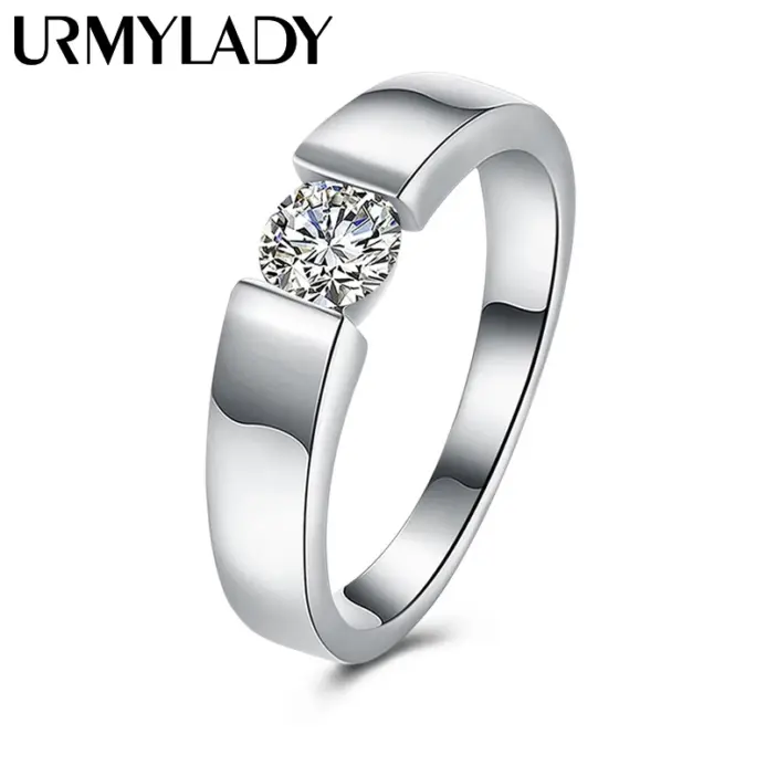 Anillos de plata de ley 925 con dijes para mujer, cristal brillante, tamaño 7/8/9/10, regalos de fiesta, joyería de compromiso y boda 1