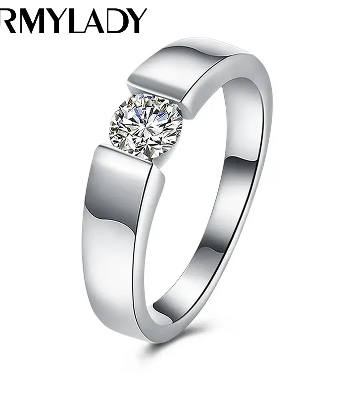 Anillos de plata de ley 925 con dijes para mujer, cristal brillante, tamaño 7/8/9/10, regalos de fiesta, joyería de compromiso y boda 1