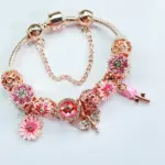 🌸 Brazalete "Summer Romance" – Cuentas Florales y Oro Rosa 5
