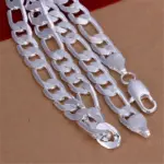 Collar de plata sólida 925 para hombre, cadena cubana clásica de 12mm, abalorio de 18-30 pulgadas, joyería de moda de alta calidad para boda 3