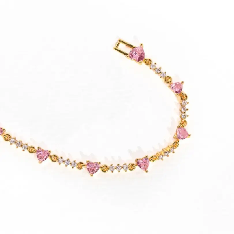 🎀 Pulsera "Pink Bow Dream" – Lazo de Cristal Rosa y Oro 18K 6