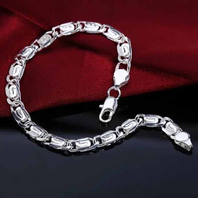 Pulseras de plata de ley 925 para mujer, cadena creativa retro, joyería de moda para bodas, fiestas y Navidad 2