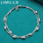 Pulsera de plata de ley 925, cadena, producto de diseño a la moda, joyería hermosa, pulsera de alta calidad con cuentas para mujer, boda 2