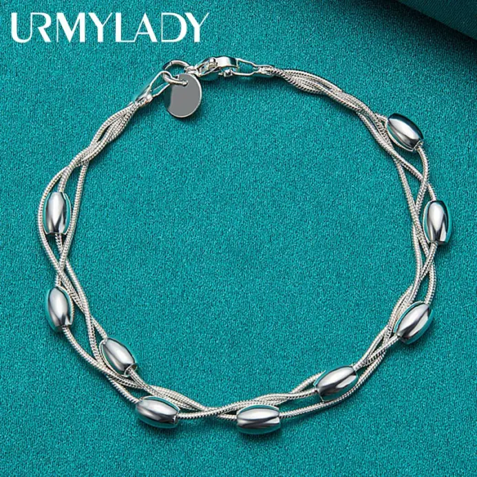 Pulsera de plata de ley 925, cadena, producto de diseño a la moda, joyería hermosa, pulsera de alta calidad con cuentas para mujer, boda 2
