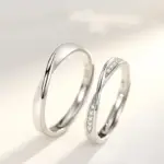 Nueva moda Mobius anillos de pareja lisos anillo ajustable de Color plata clásico para hombres y mujeres joyería de boda regalo de San Valentín 3