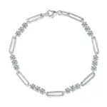 pulsera de moissanita de Color D para mujeres y niñas, pulseras de plata de ley S925, cadena, joyería de boda, regalos con certificado 3