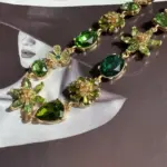 Moda europea americana, collar de circonita de cristal colorido con forma de lágrima brillante de lujo, cadena de clavícula para fiesta y boda 4