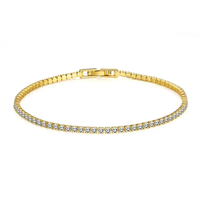Joyería de plata esterlina 925, pulsera de tenis de 16cm a 19cm, regalo de aniversario de Zirconia de 2mm, pulsera de plata de ley auténtica 1