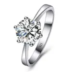 Anillos de boda finos para hombres y mujeres, regalo de plata de ley S925, cristal austriaco, anillo de propuesta de compromiso, joyería Bague Femme 1