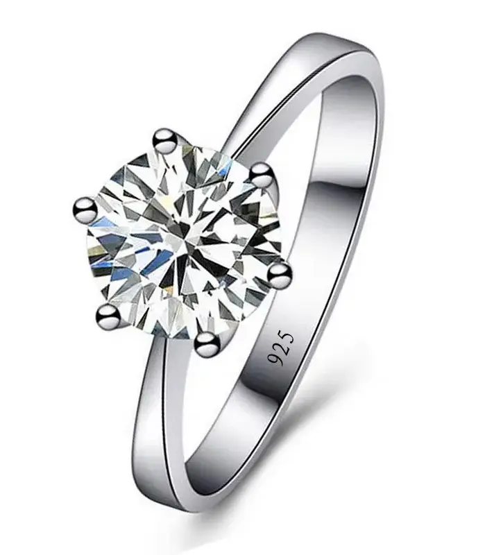 Anillos de boda finos para hombres y mujeres, regalo de plata de ley S925, cristal austriaco, anillo de propuesta de compromiso, joyería Bague Femme 1