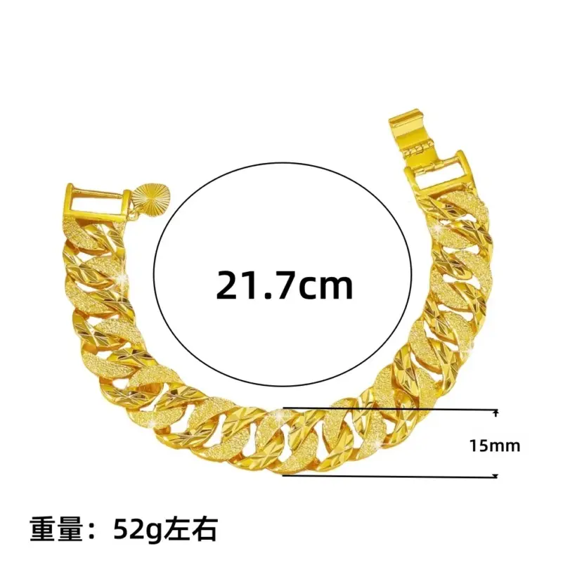 Pulsera de Oro 24K AU999 para Hombre, Diseño Trenzado de 15mm - Dominio Masculino 5
