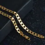 Oferta especial, collares de oro de 18 quilates, sello 925, color plata, cadena lateral clásica de 8MM para hombres y mujeres, joyería fina para fiesta de boda 4