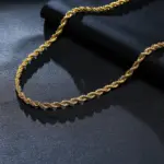 collares delicados de cadena de cuerda de Color dorado para mujeres y hombres, Collar trenzado elegante, eslabón de acero inoxidable resistente al agua de 2/3/4/5mm de ancho 4