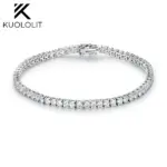 Kuololit Lab Grown Diamonds Pulseras para Mujeres Hombres 14K 10K 585 Pulsera de Tenis de Oro Sólido Compromiso Clásico Navidad 1