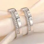 Conjuntos de anillos de Plata de Ley 925 para parejas, anillo Simple de pulido ligero para mujer y hombre, joyería fina clásica para boda, 2 uds. 3