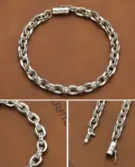 pulsera de plata de ley S925 Vintage para hombres y mujeres, joyería fina para parejas, venta al por mayor 5