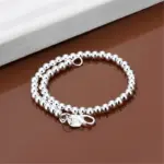 Pulsera de Plata de Ley 925 con Cuentas de 6 mm, Cadena de Alta Calidad para Hombre y Mujer, Joyería de Lujo para Boda, Compromiso, Regalos de Moda para Fiestas 5