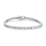 Pulsera de Plata de Ley 925 con Moissanita de 0.1ct, 3mm, D VVS1, con Certificado GRA, para Mujer, Brillante, para Bodas y Fiestas, Joyería Fina 3