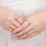 2 Anillos de Plata de Ley 925 con Circonita para Pareja, para Mujer y Hombre, Exquisitos, para Estudiantes, Novias, Accesorios de Joyería de Plata para Boda 4