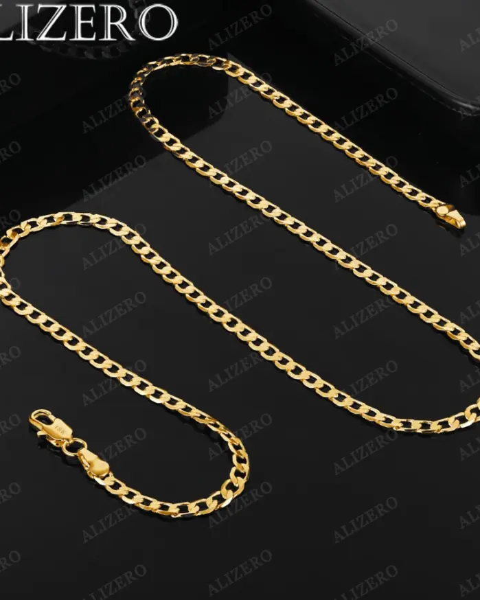 🏛️ Collar "Curb Classic Elite" – Cadena Lateral de 4mm en Oro 18K 1