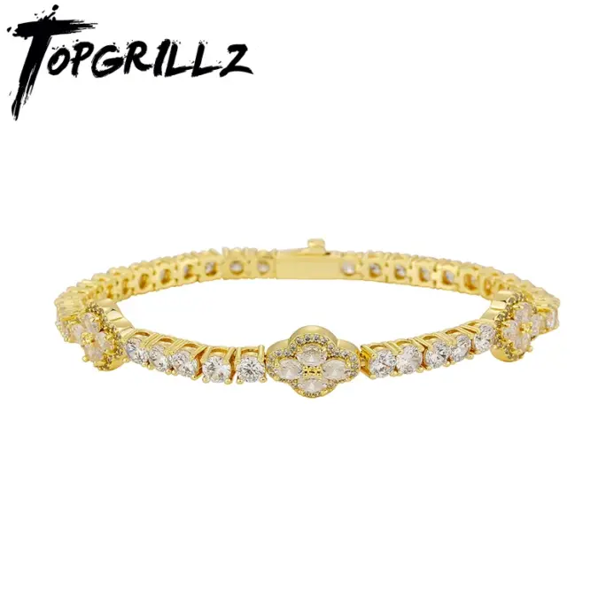 🍀 Pulsera Tennis "Trébol de la Suerte" – Circonia 4mm y Diseño Unisex 1
