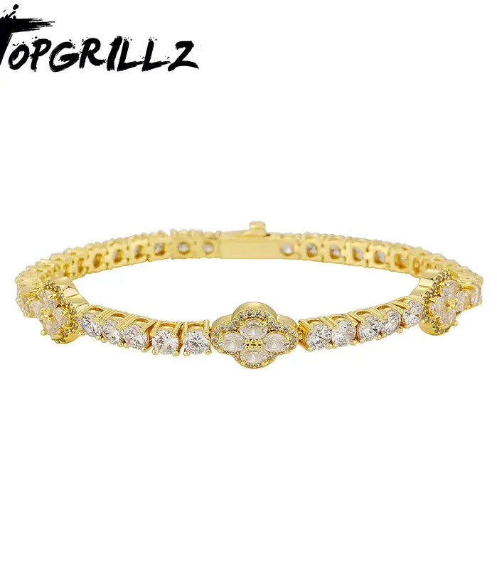 🍀 Pulsera Tennis "Trébol de la Suerte" – Circonia 4mm y Diseño Unisex 1