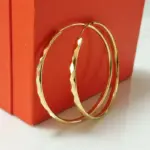 Pendientes de aro de plata de ley 925 para mujer, joyería chapada en oro de 18 quilates, deslumbrantes pendientes de aro para mujer, regalos de navidad 3