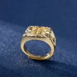 Anillo De oro De 18 quilates para hombres Anillos Mujer piedras preciosas De roca joyería De oro genuino De 18 K Anillos De Hiphop caja De Anillos De origen Bizuteria 2