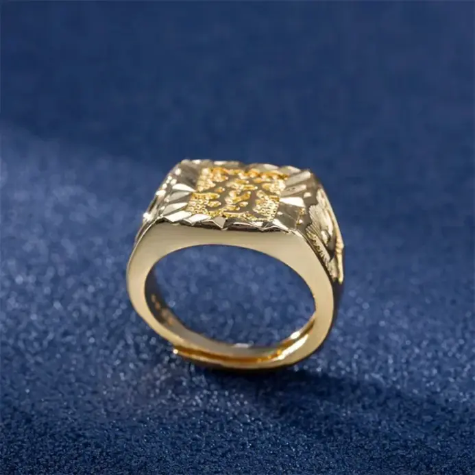 Anillo De oro De 18 quilates para hombres Anillos Mujer piedras preciosas De roca joyería De oro genuino De 18 K Anillos De Hiphop caja De Anillos De origen Bizuteria 2