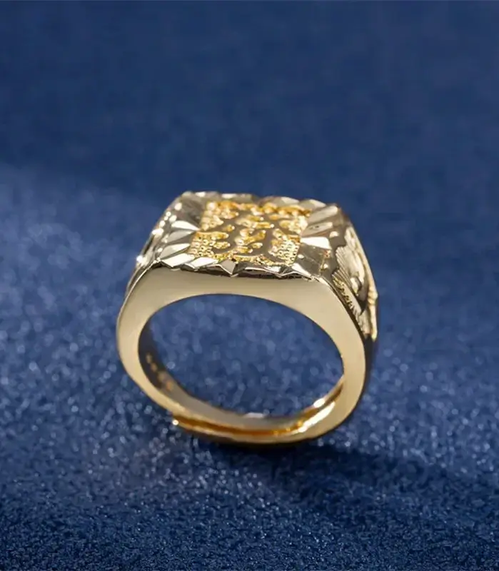 Anillo De oro De 18 quilates para hombres Anillos Mujer piedras preciosas De roca joyería De oro genuino De 18 K Anillos De Hiphop caja De Anillos De origen Bizuteria 2