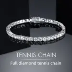 Pulsera de Plata de Ley 925 con Moissanita de 0.1ct, 3mm, D VVS1, con Certificado GRA, para Mujer, Brillante, para Bodas y Fiestas, Joyería Fina 2