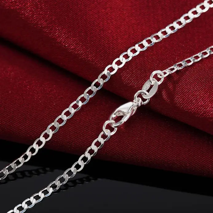 ✨ Collar "Silver Stream 2mm" – Plata .925 de Diseño Plano 2