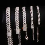 Pulsera de moissanita 925 de 5/6/8/10MM de ancho para mujeres y hombres, pulsera de cadena cubana VVS de Plata de Ley, joyería de Hip Hop Unisex 2