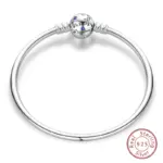 Pulseras de plata de ley 925 con forma de corazón de melocotón para mujer, pulseras de tierra con forma de estrella, Luna, avión, dijes DIY, joyería de fiesta 37