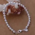 Pulsera de Plata de Ley 925 con Cuentas de 6 mm, Cadena de Alta Calidad para Hombre y Mujer, Joyería de Lujo para Boda, Compromiso, Regalos de Moda para Fiestas 3