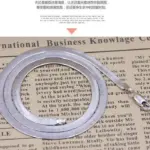 Nuevo collar de cadena de hoja fina de Plata de Ley 925 de 4MM para mujeres y hombres, joyería de lujo para fiesta y boda, regalos de vacaciones para mejores amigos 6