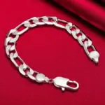 🇮🇹 Pulsera "Figaro Grand S925" – Plata Sólida 12mm (Estilo Italiano) 3