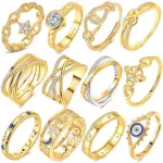 Anillos chispeantes de Color dorado, Plata de Ley 925, anillo de boda de amor Popular, joyería de compromiso certificada para mujer, regalos de aniversario 1