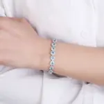 Pulsera de tenis brillante para mujer, brazalete de cristal de circonia cúbica chapado en plata S925, joyería exquisita elegante, regalo de boda FCGJHW 6