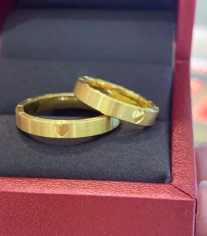 9999 24K serie de oro real Te amo vida útil amor reloj anillo pareja anillo masculino anillo de dedo índice anillo de boda de oro femenino 1