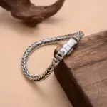 Pulsera de plata de ley S925 para hombre y mujer, alfiler tejido a mano, 6mm, joyería de lujo, regalo 3