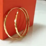 Pendientes de aro de plata de ley 925 para mujer, joyería chapada en oro de 18 quilates, deslumbrantes pendientes de aro para mujer, regalos de navidad 4