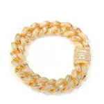 Pulsera de cadena cubana de diamantes de Hip Hop para hombre de oro puro de lujo 24K 9999 oro real 3