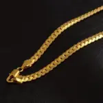 Cadena con colgante lateral minimalista de oro de 18 quilates y 5 mm, gargantilla ajustable de 20-60 cm para hombres y mujeres, collar de lujo para todos los días 4
