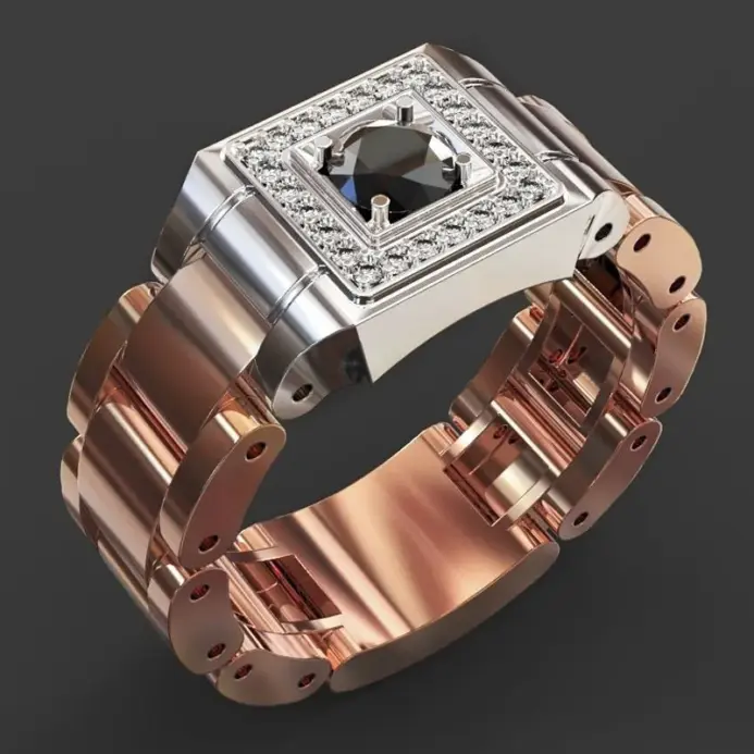 Anillo De oro rosa múltiple De 18K para hombres/mujeres, joyería De diamantes De zafiro Natural De 1 quilate, Anillos De Bizuteria, Anillos De piedras preciosas, caja 2
