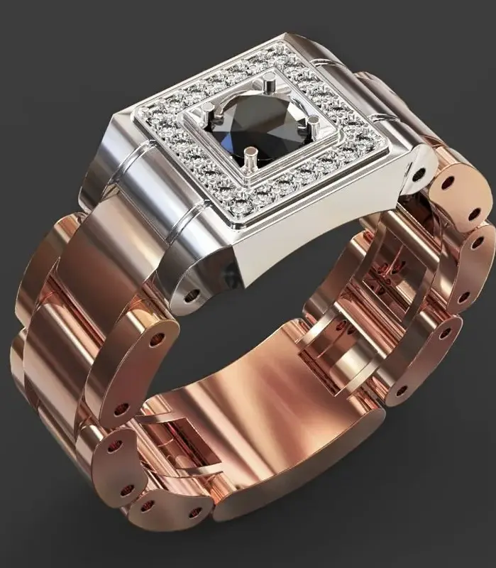 Anillo De oro rosa múltiple De 18K para hombres/mujeres, joyería De diamantes De zafiro Natural De 1 quilate, Anillos De Bizuteria, Anillos De piedras preciosas, caja 2