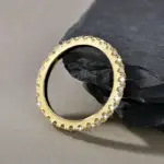 Anillo de boda Lnngy de oro de 14k para mujer, certificado D Color VVS1, anillo de eternidad de moissanita de 2mm creado en laboratorio, joyería brillante 4