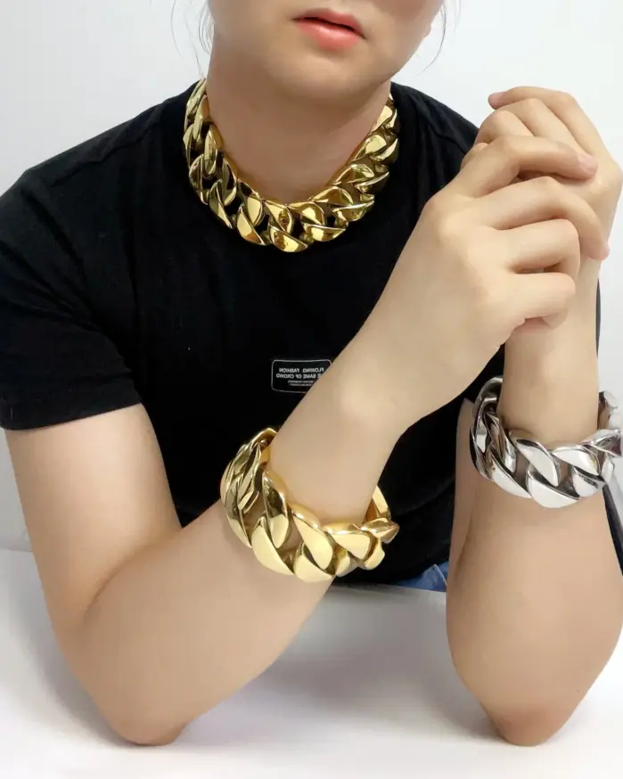 Cadena Cubana Gruesa de Acero Inoxidable de Alta Calidad, Ancho de 26/32 mm, para Hombre y Mujer, Estilo Hip-hop 1